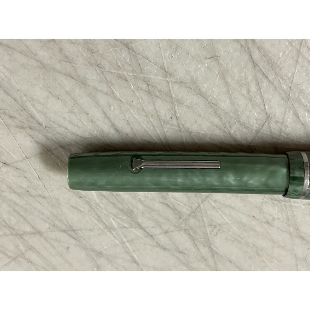 Vintage Esterbrook J Dollar Fountain Pen Green Marbled 1550 Durachrome Steel - Picture 5 of 11